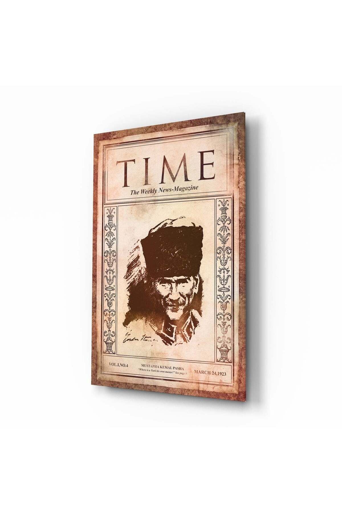 Atatürk Time Dergi Kapağı Cam Tablo