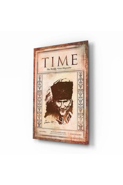 Atatürk Time Dergi Kapağı Cam Tablo