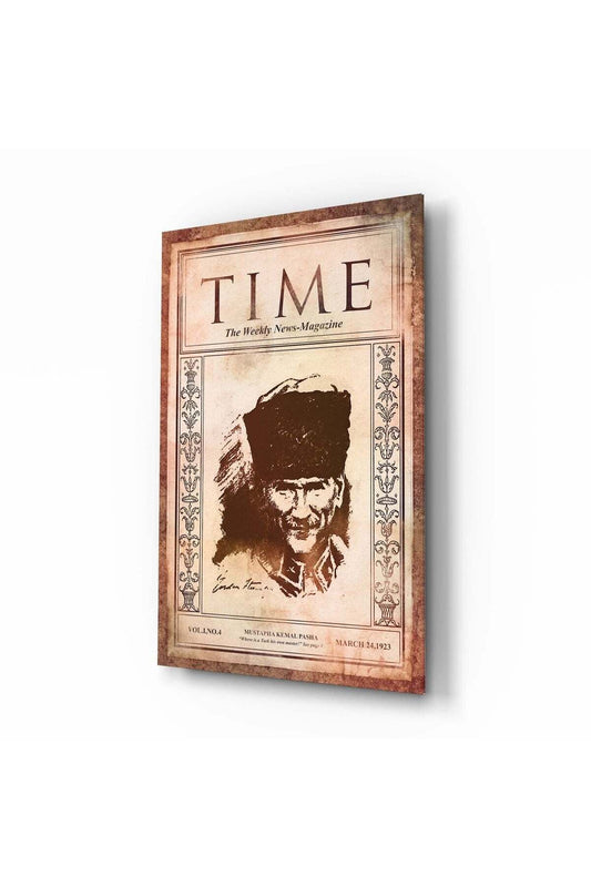 Atatürk Time Dergi Kapağı Cam Tablo