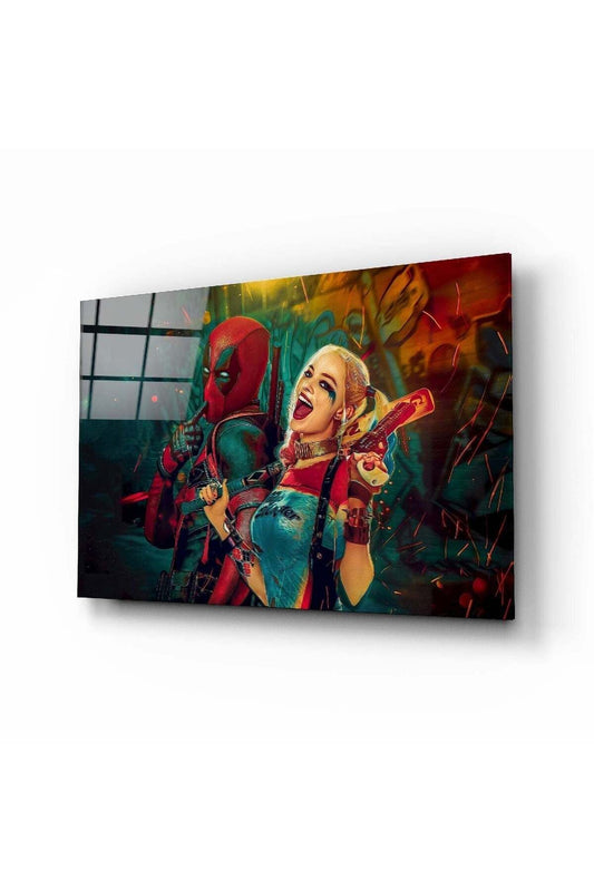 Harley Quinn ve Deadpool Cam Tablo
