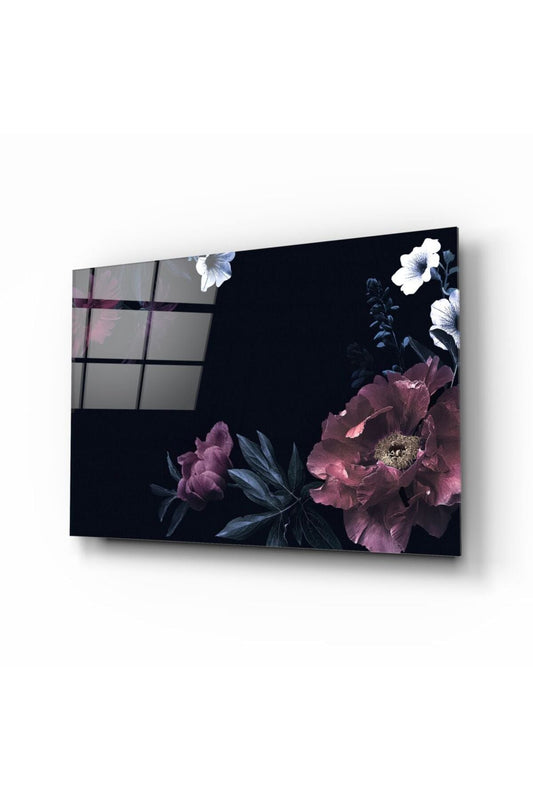 Floral Desen Cam Tablo