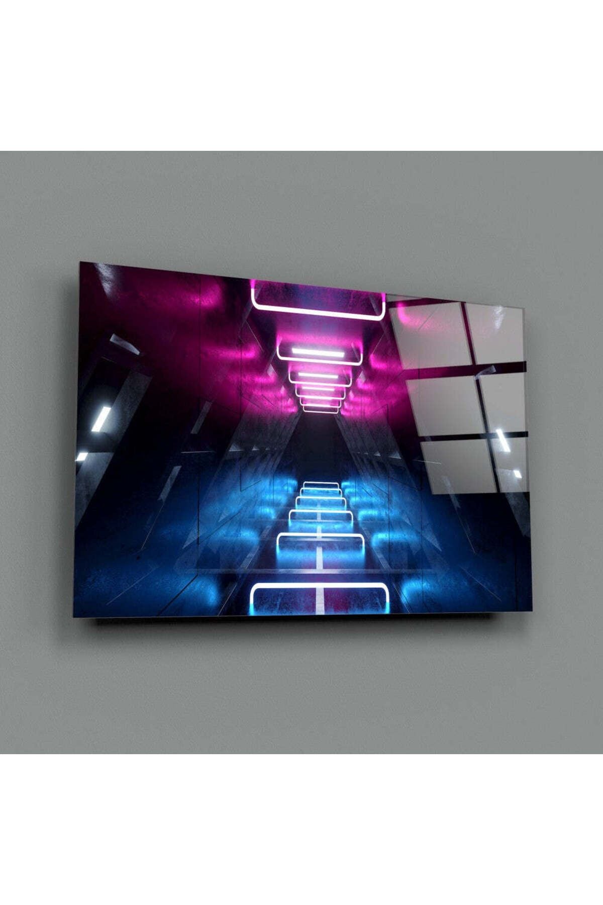 Neon Işıklar Cam Tablo