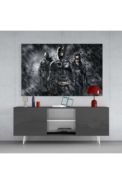 Batman, Catwomen Ve Bane Cam Tablo