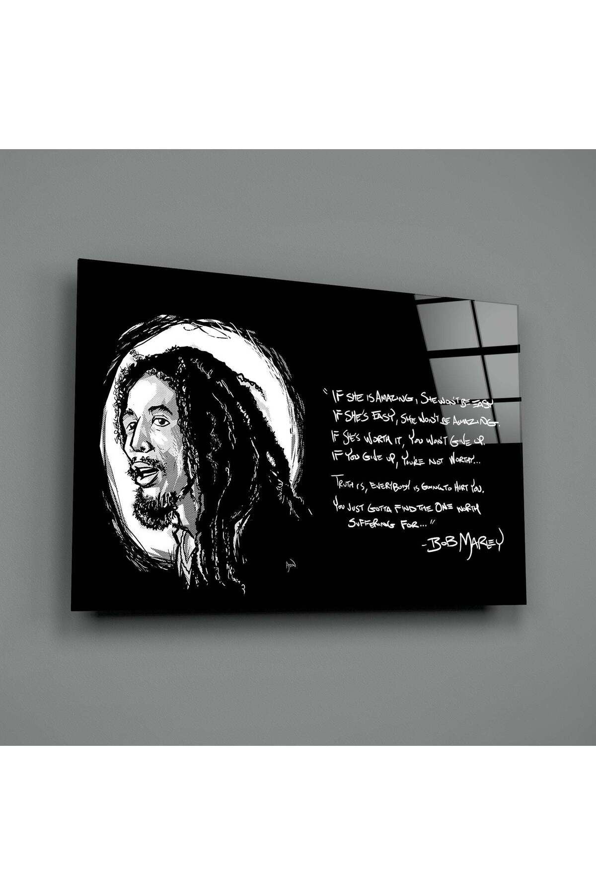 Bob Marley'İn Sözleri Cam Tablo