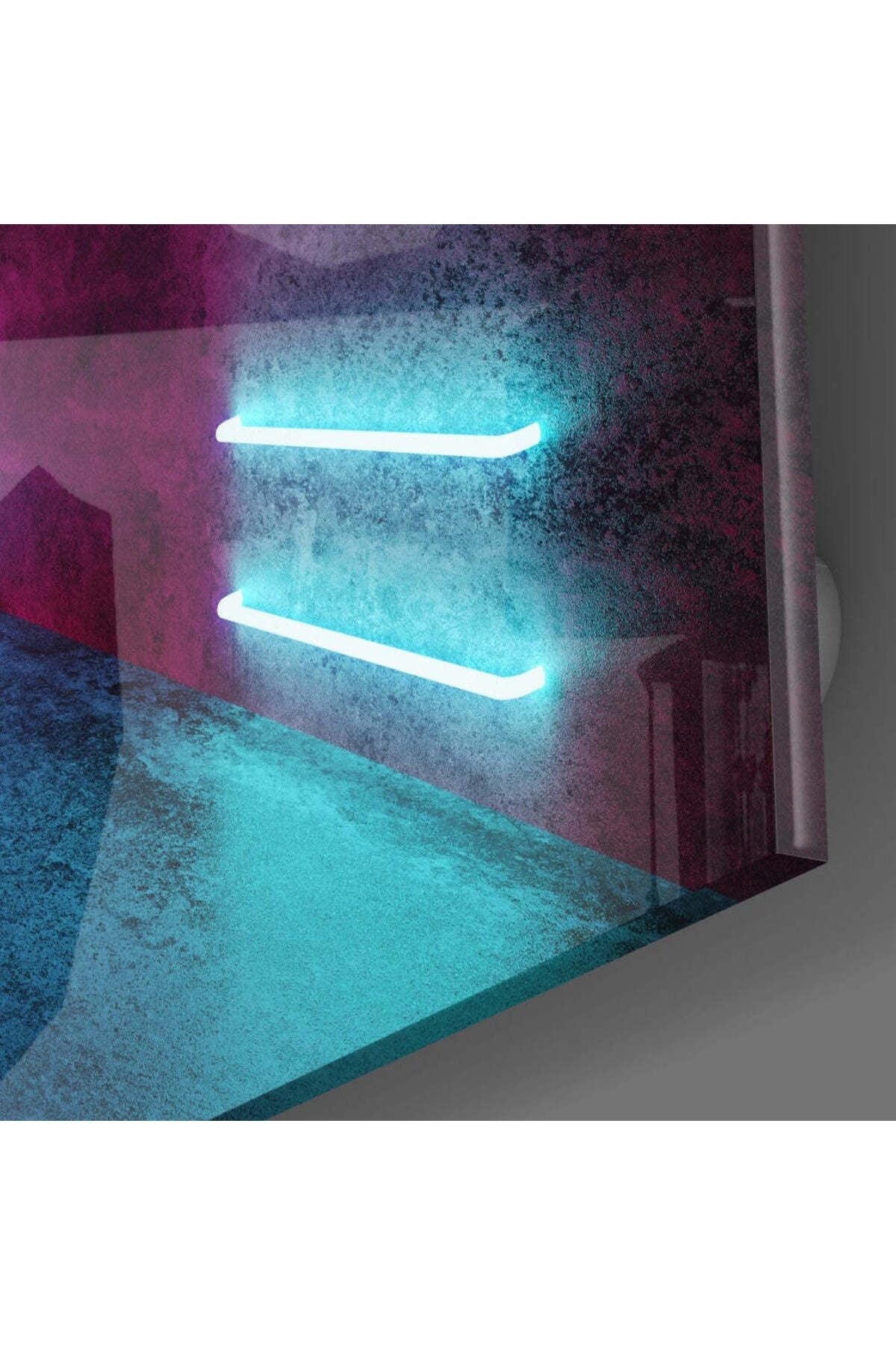 Neon Işıklar Cam Tablo