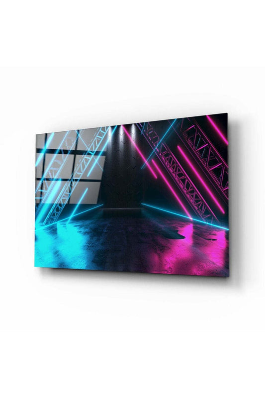 Neon Işıklar Cam Tablo