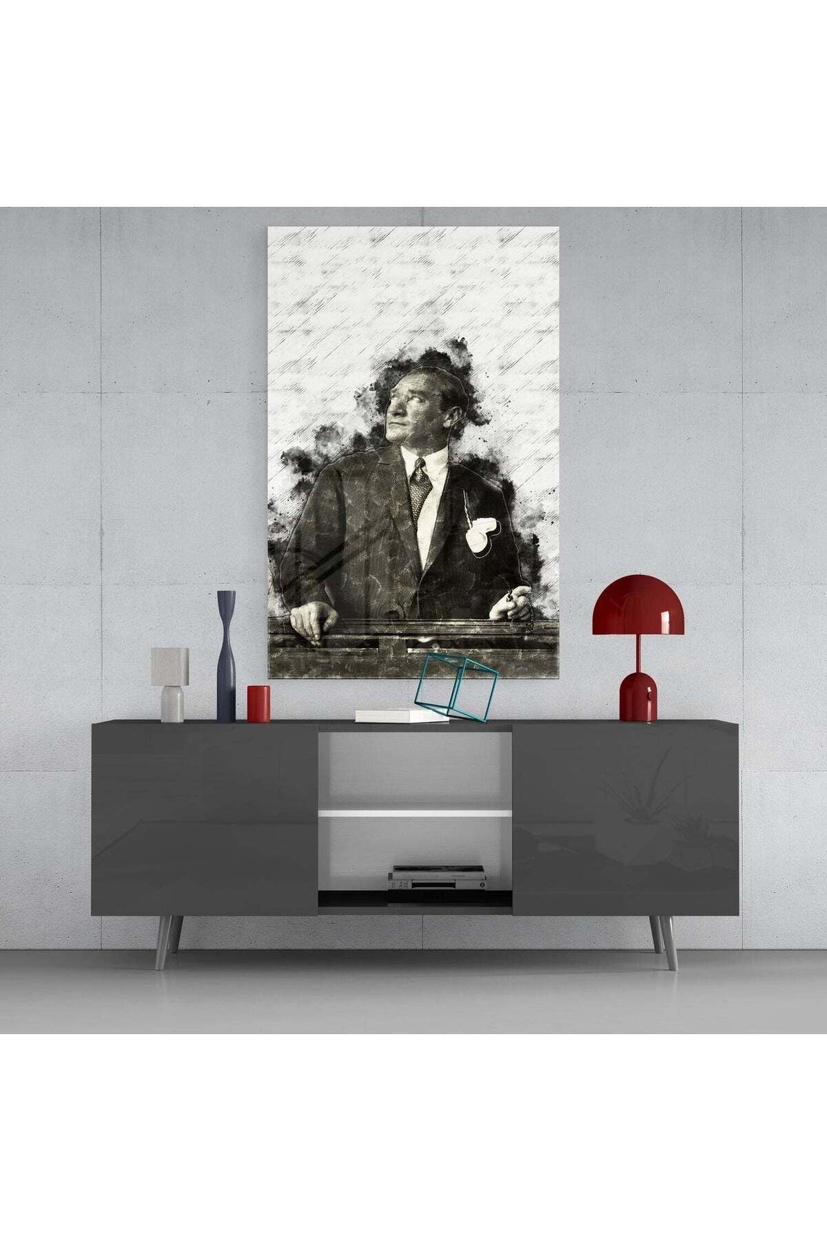 Atatürk Portre Cam Tablo