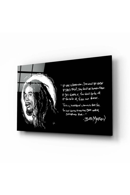 Bob Marley'İn Sözleri Cam Tablo