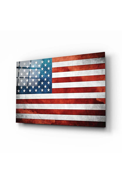 Amerikan Bayrağı Cam Tablo