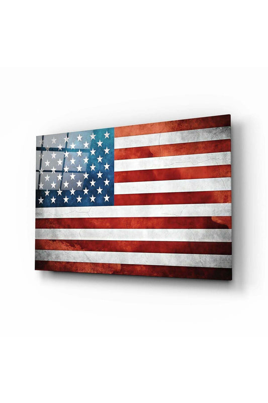 Amerikan Bayrağı Cam Tablo