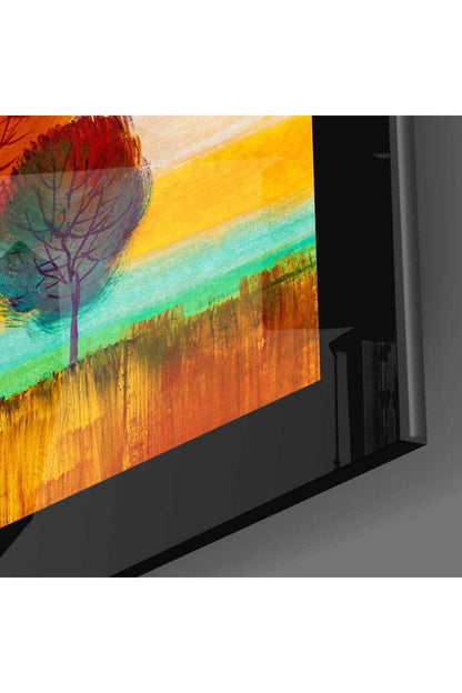 Pastel Ağaçlar Cam Tablo