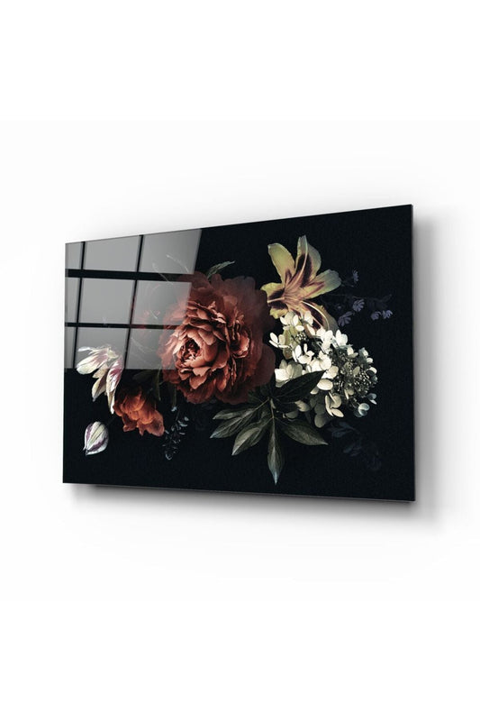 Floral Desen Cam Tablo