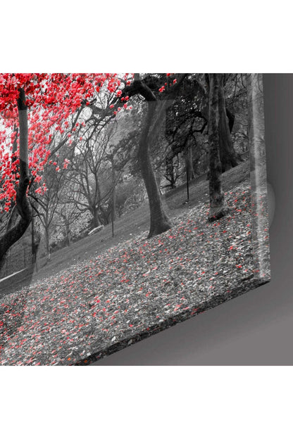 Kırmızı Ağaç Cam Tablo