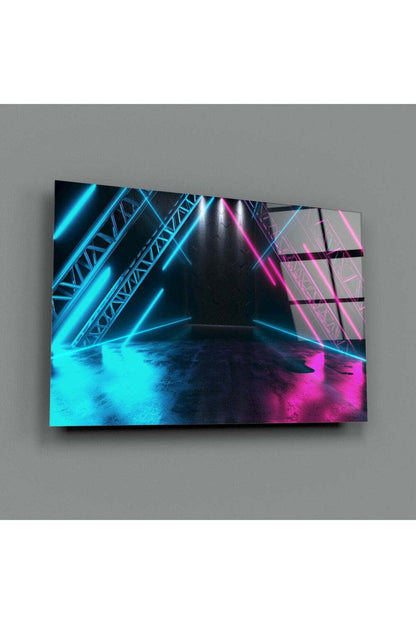 Neon Işıklar Cam Tablo