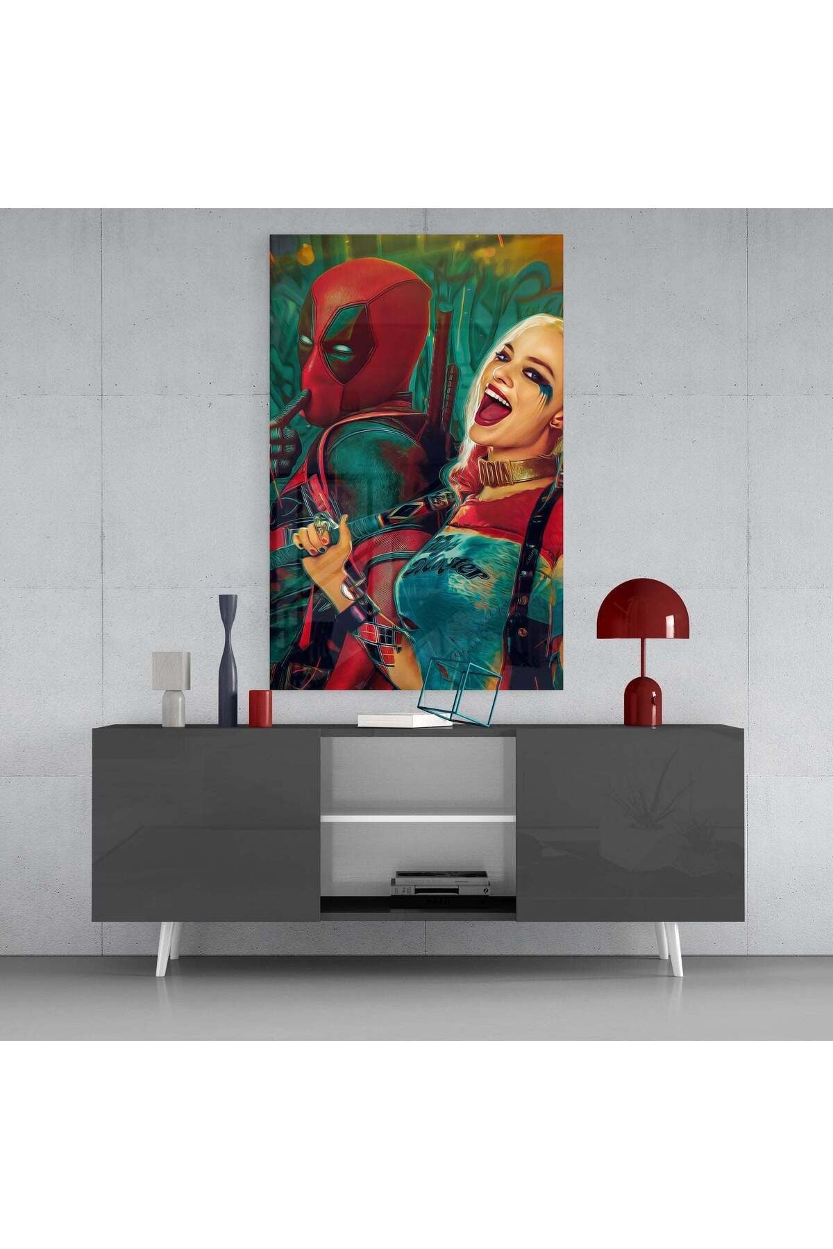 Harley Quinn Ve Deadpool Cam Tablo