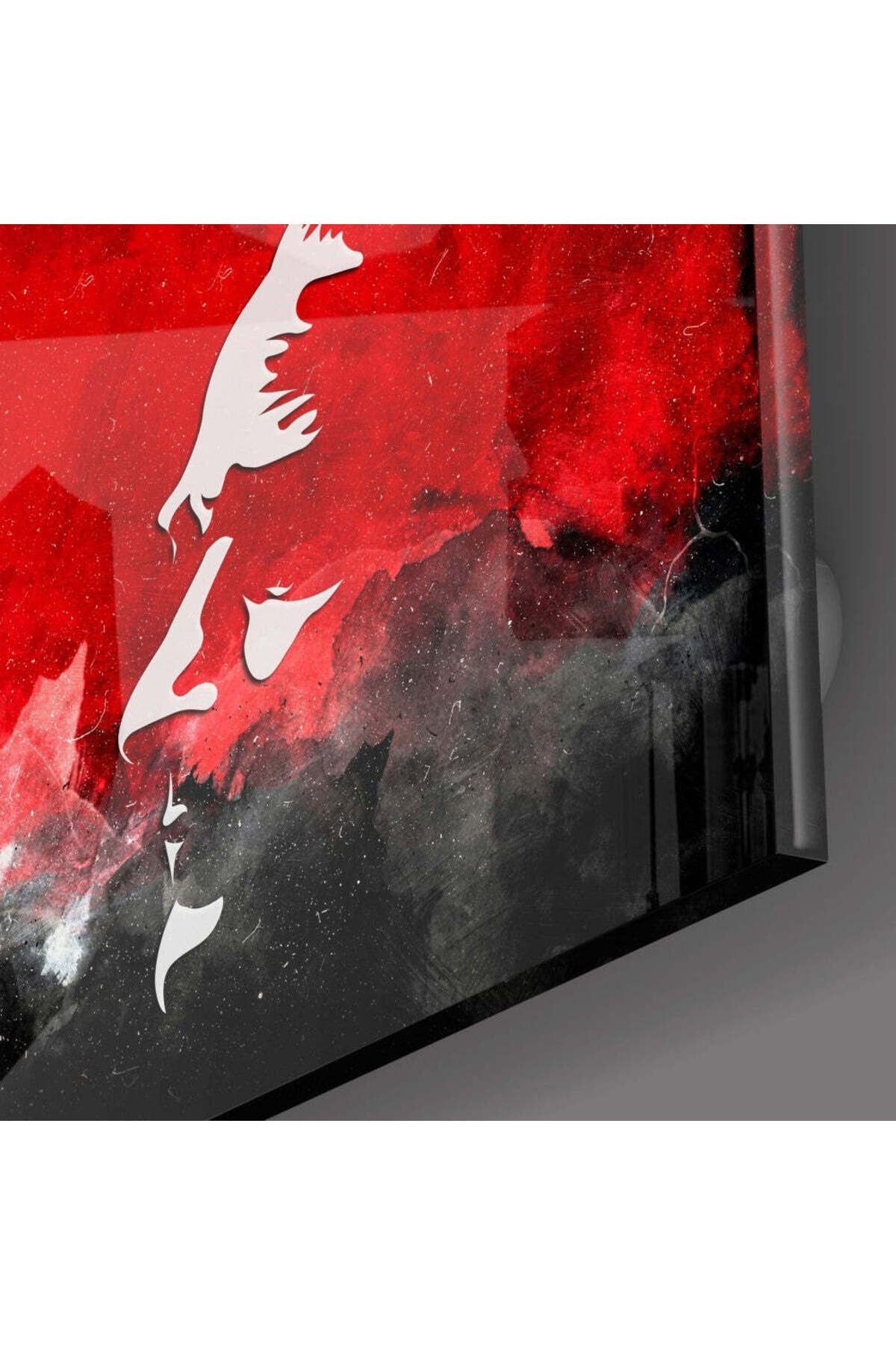 Atatürk Silüeti ve Türk Bayrağı Cam Tablo