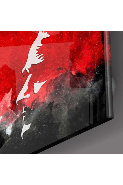 Atatürk Silüeti ve Türk Bayrağı Cam Tablo