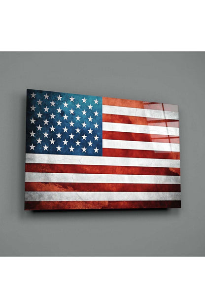 Amerikan Bayrağı Cam Tablo
