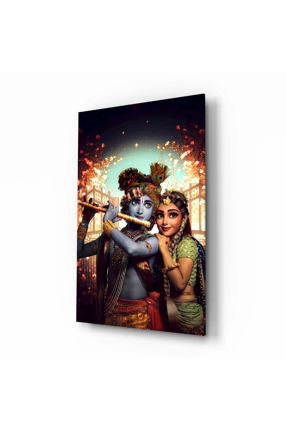 Krishna Ve Radha Cam Tablo