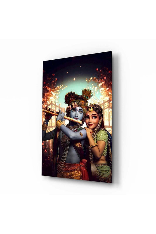 Krishna Ve Radha Cam Tablo
