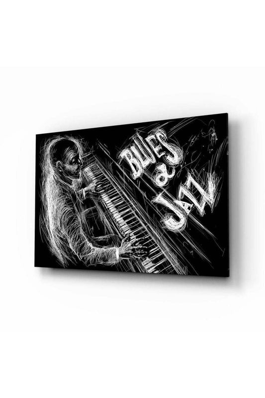 Jazz Blues Müzik Cam Tablo