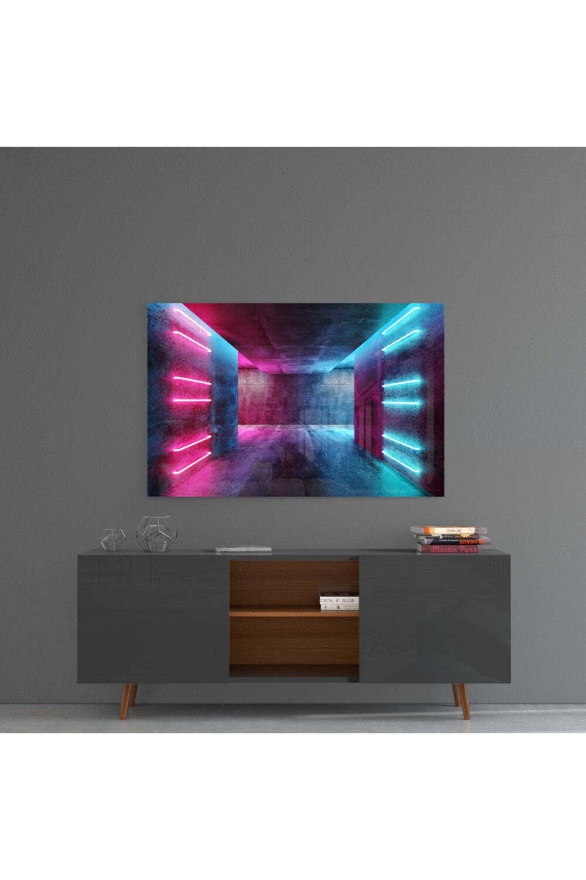 Neon Işıklar Cam Tablo