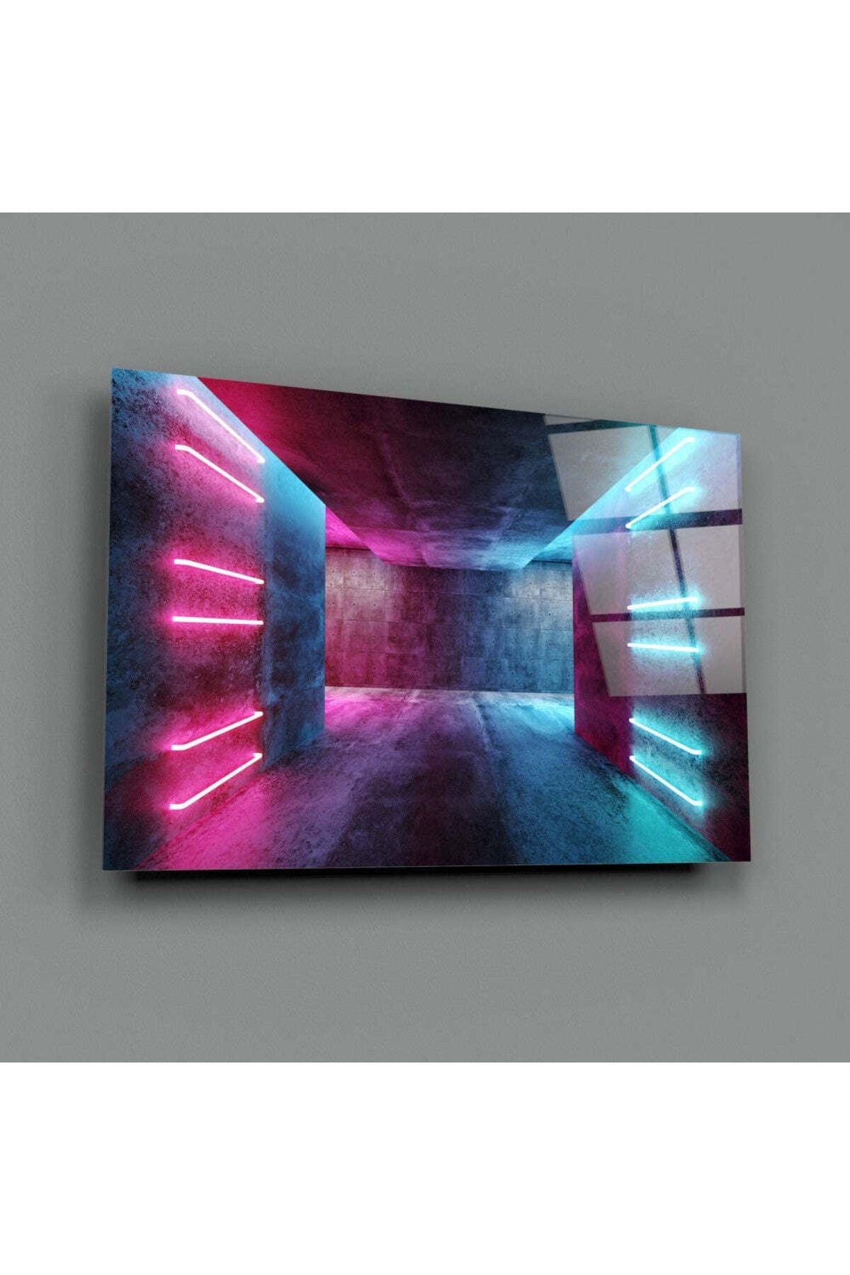 Neon Işıklar Cam Tablo
