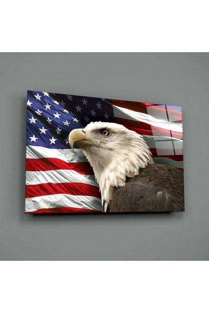 Amerikan Kartalı Cam Tablo