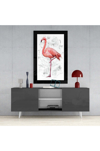 Yalnız Flamingo Cam Tablo