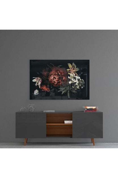 Floral Desen Cam Tablo