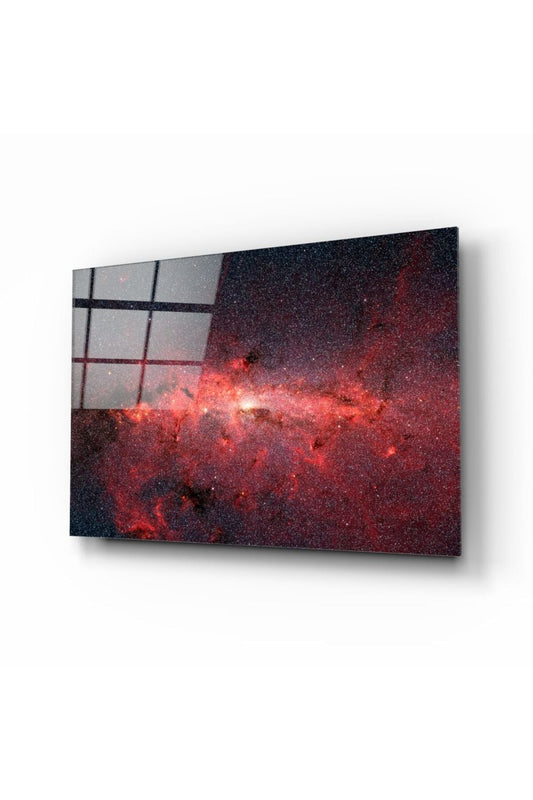 Kırmızı Nebula Cam Tablo