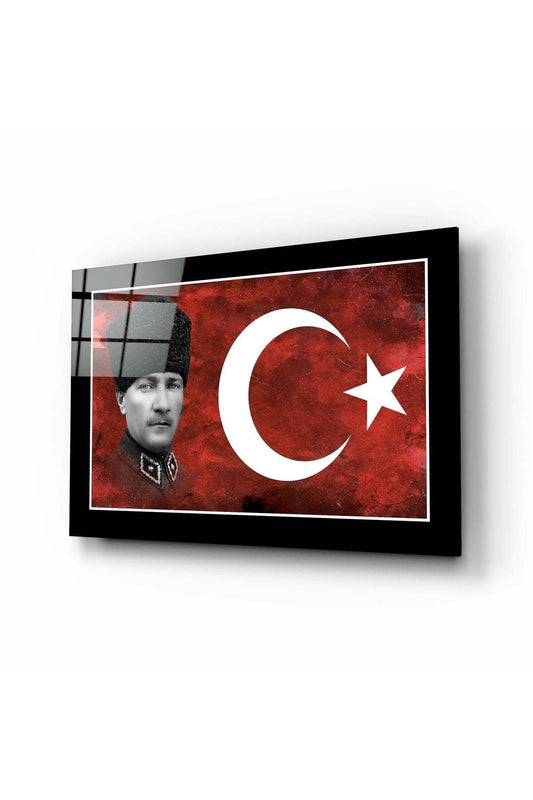 Türk Bayrağı Cam Tablo