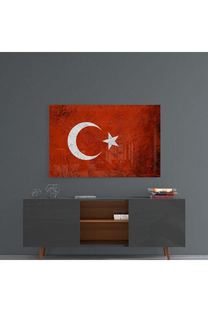 Türk Bayrağı Cam Tablo