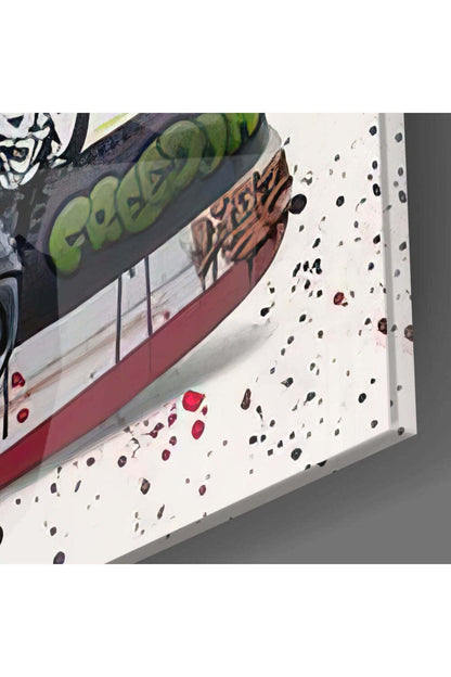 Graffiti Ayakkabı Cam Tablo