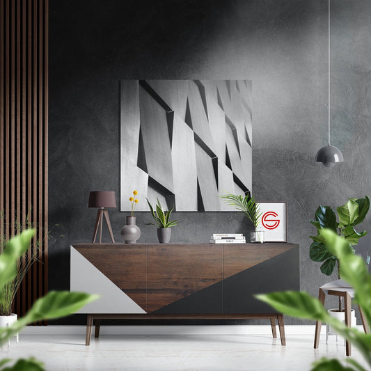 Geometrik Binalar Fırçalı Metalik Alu-Dibond