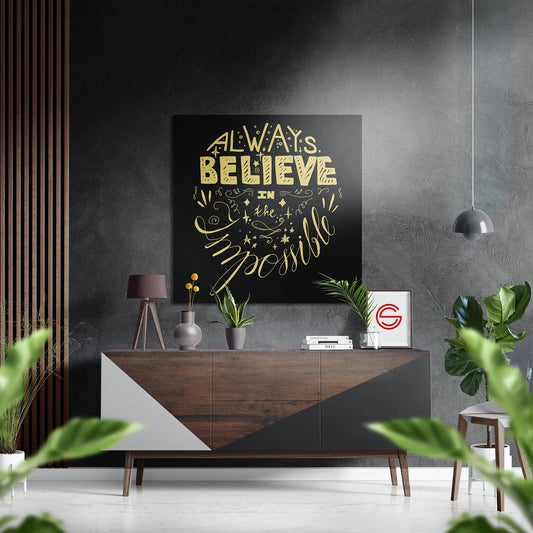 Always Believe Fırçalı Metalik Alu-Dibond