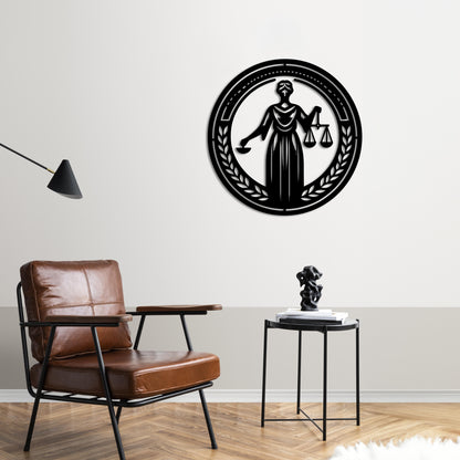 Metal Painting Symbol of Justice