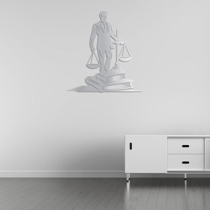 Metal Painting Representing Justice