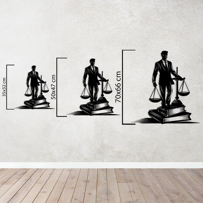 Metal Painting Representing Justice