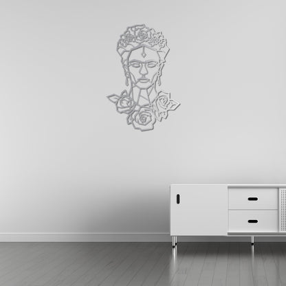 Queen of Flowers Frida Kahlo Metal Painting