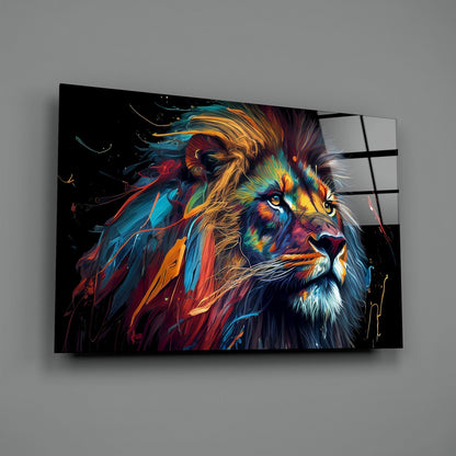 Nobility of the Lion Glass Wall Art  || Designers Collection