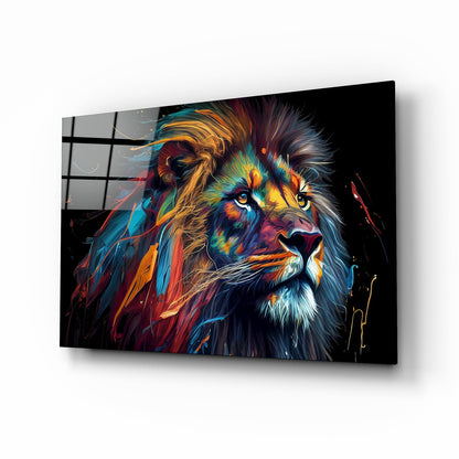 Nobility of the Lion Glass Wall Art  || Designers Collection