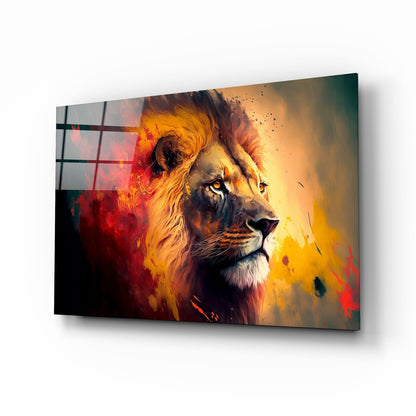 Nobility of the Lion Glass Wall Art  || Designers Collection