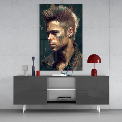 Fight Club - Tyler Durden Glass Wall Art  || Designers Collection