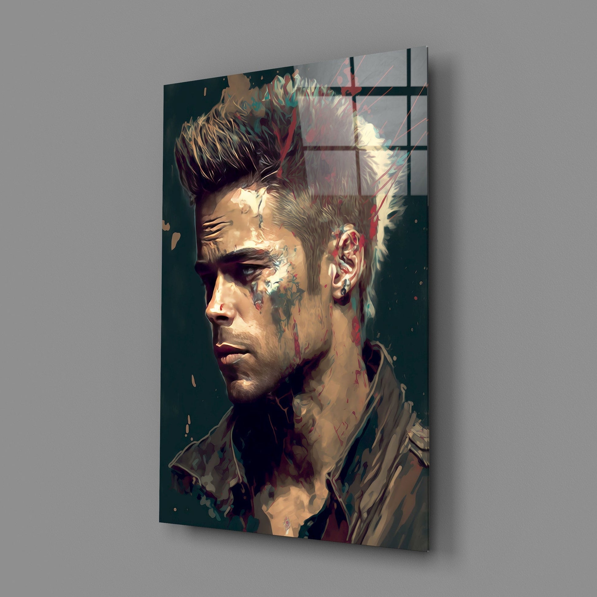 Fight Club - Tyler Durden Glass Wall Art  || Designers Collection