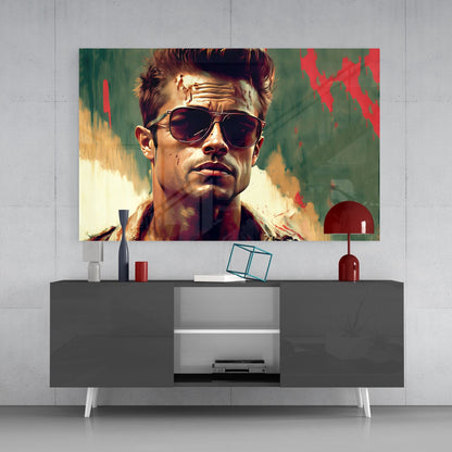 Fight Club - Tyler Durden Glass Wall Art  || Designers Collection