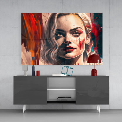 Harley Quinn Glass Wall Art  || Designers Collection