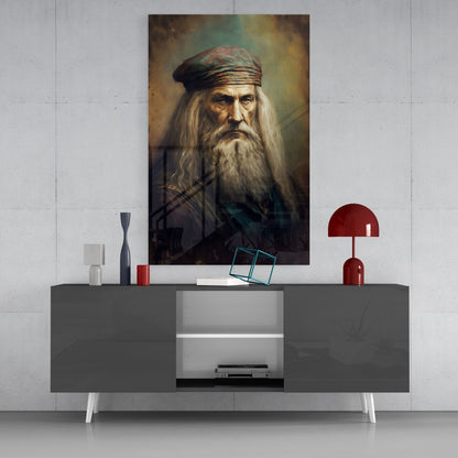 Leonardo da Vinci Glass Wall Art  || Designers Collection
