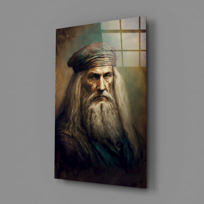 Leonardo da Vinci Glass Wall Art  || Designers Collection
