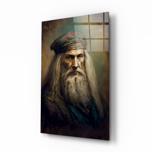 Leonardo da Vinci Glass Wall Art  || Designers Collection